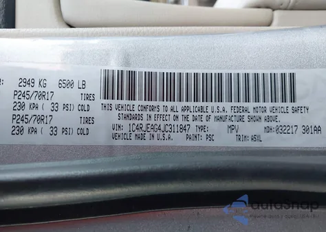 2018 Jeep Grand Cherokee Laredo 4X2 z USA, uszkodzony, nr VIN 1C4RJEAG4JC311847